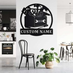 Custom Mechanic Tools Sign Mechanic Garage Name Sign Decoration For Room Workshop Decor 3