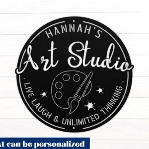 Custom Metal Art Studio Sign Personalized Gift for Painter Artist Creative Room Decor