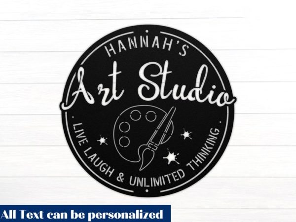 Custom Metal Art Studio Sign Personalized Gift for Painter Artist Creative Room Decor