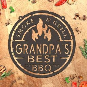 Custom Metal BBQ Sign Barbecue Sign Smoke And Grill Sign Home Outdoor Decoration