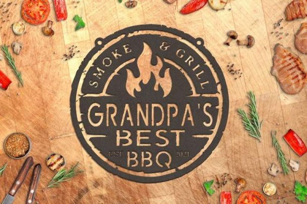 Custom Metal BBQ Sign Barbecue Sign Smoke And Grill Sign Home Outdoor Decoration