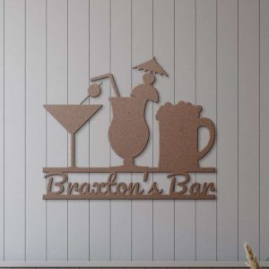 Custom Metal Bar Sign for Cocktails Personalized and Ideal for Bar Wall Decor Basement Bars Perfect for Custom Bar Signs 4