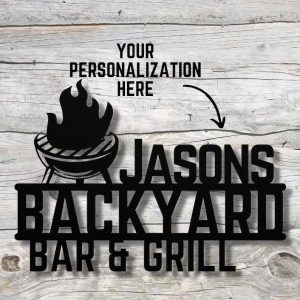 Custom Metal Sign for Backyard Bar Personalized and Perfect for Bar and Grill Enthusiasts 1