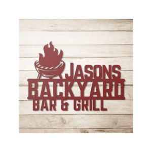 Custom Metal Sign for Backyard Bar Personalized and Perfect for Bar and Grill Enthusiasts 2