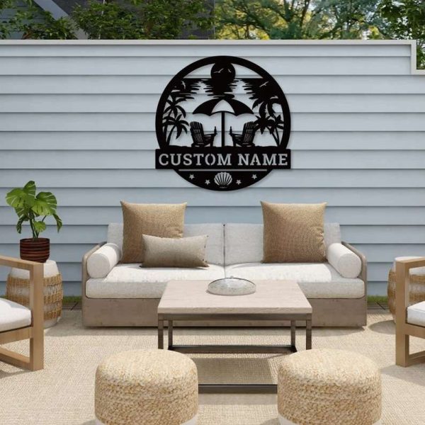 Custom Pool Bar Signs Name Metal Sign Campsite Sign Outdoor Decor Housewarming Gift