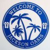 Custom Poolside Oasis Sign Metal Welcome Sign Tropical Patio Decor Palm Trees Sign For Pool Backyard 1 1
