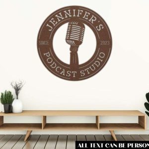 Custom Recording Studio Metal Sign Music Room Wall Decor Podcast Studio Gift for Podcast and Radio Host and Musician 3