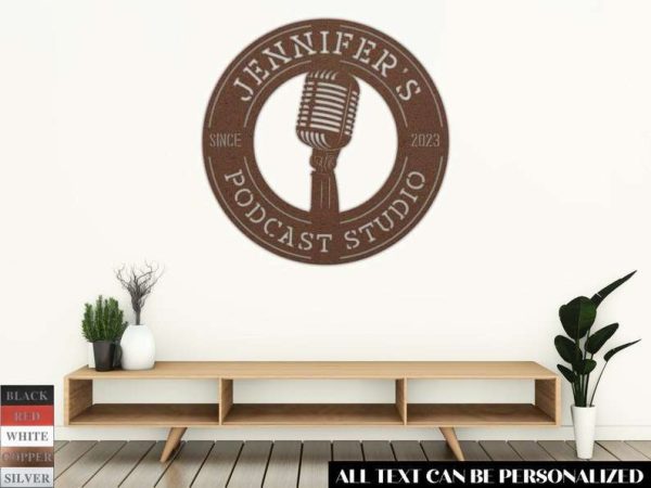 Custom Recording Studio Metal Sign Music Room Wall Decor Podcast Studio Gift for Podcast and Radio Host and Musician