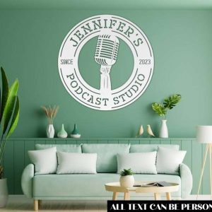 Custom Recording Studio Metal Sign Music Room Wall Decor Podcast Studio Gift for Podcast and Radio Host and Musician 4