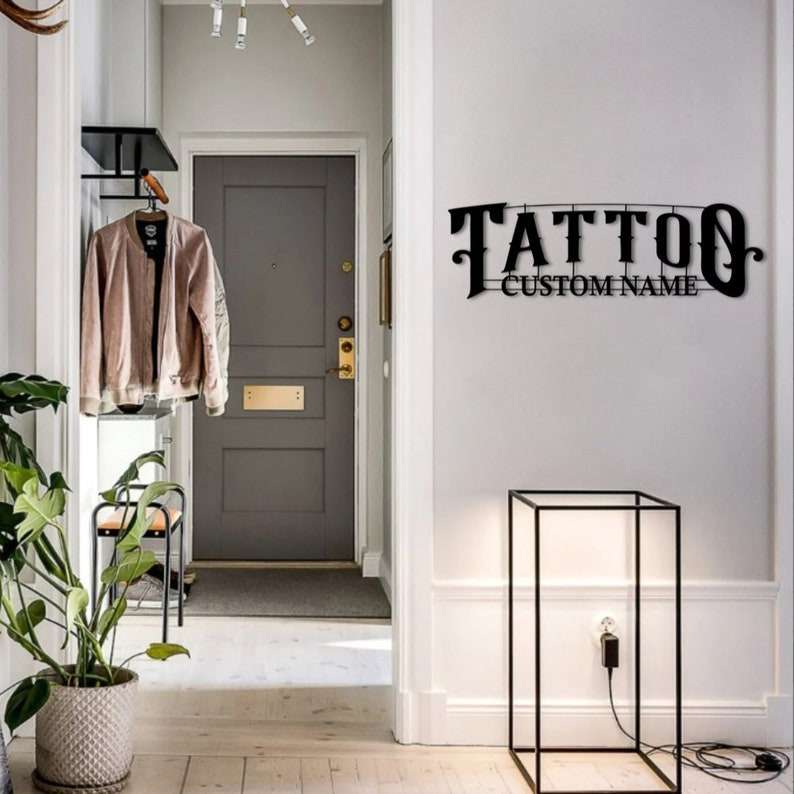 Skull Tattoo Metal Wall Art Laser Cut Metal Signs Tattoo Studio Decor -  Custom Laser Cut Metal Art & Signs, Gift & Home Decor