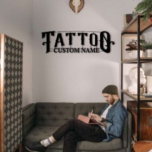 Custom Tattoo Metal Sign Tattoo Shop Decor Tattoo Studio Sign Tattoo Lover Sign Custom Metal Sign 3