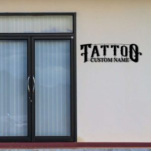 Custom Tattoo Metal Sign Tattoo Shop Decor Tattoo Studio Sign Tattoo Lover Sign Custom Metal Sign