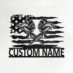 Custom US Flag Tattoo Machine Sign Tattoo Artist Name Sign Tattoo Machine Shop Decor Tattoo Gifts