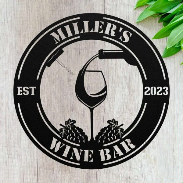 Custom Wine Bar Sign Wine Lover Gifts Tiki Bar Home Backyard Decor