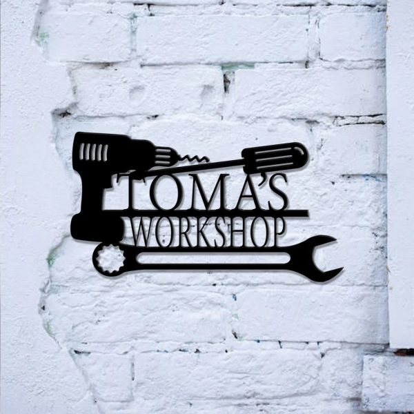 Custom Workshop Sign Personalized Garage Name Signs Man Cave Decor Fathers Day Gift