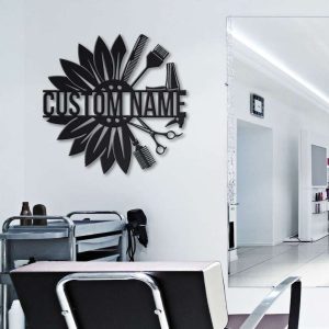 Custom Floral Hair Scissors Sign Hair Salon Sign Hair Stylist Sign Hair Dresser Sign Room Decor