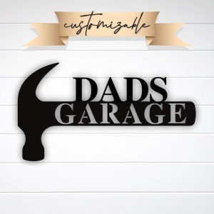 Customized Dads Garage Sign Garage Custom Metal Signs Garage Decor Fathers Day Gifts 1