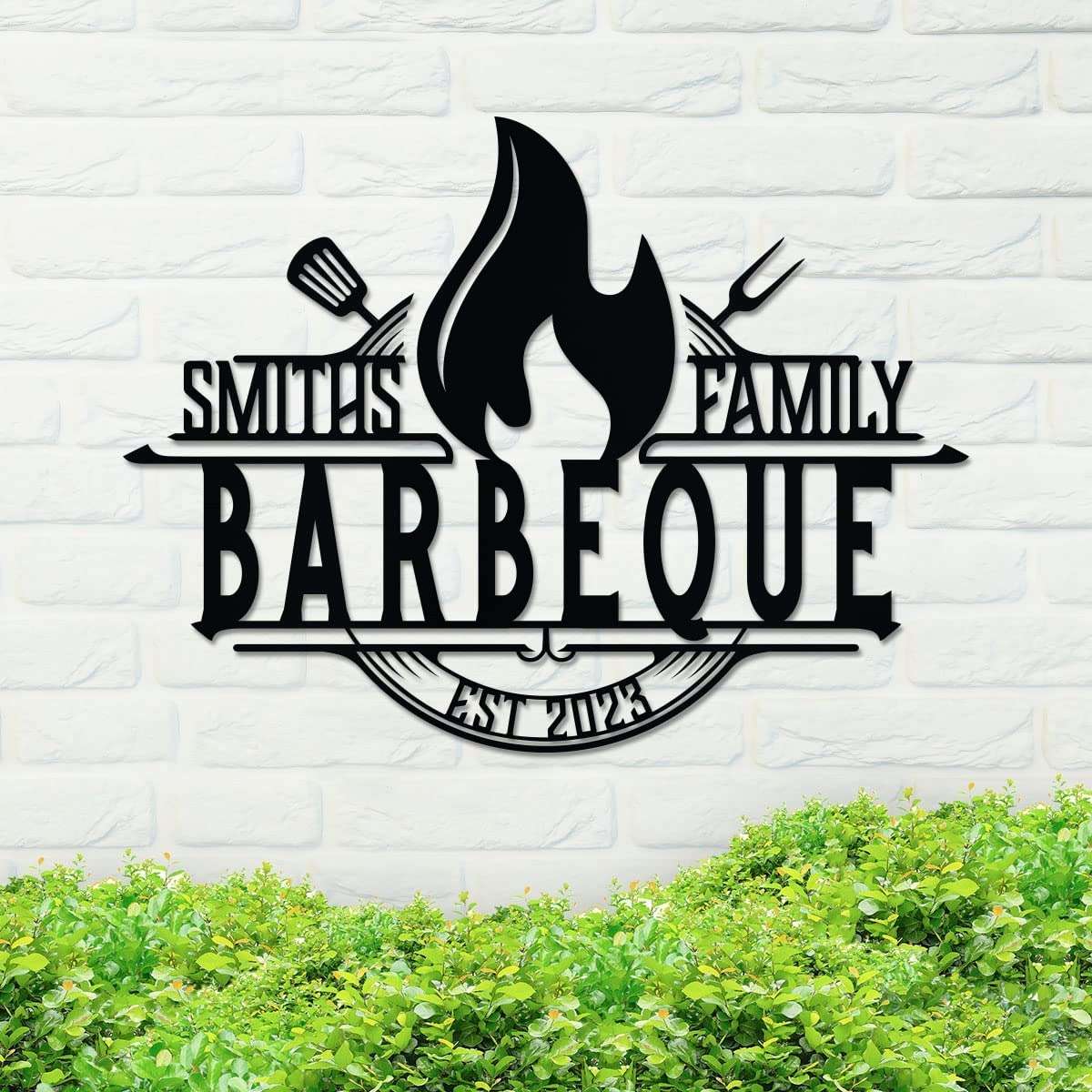 Personalized BBQ Sign  Custom Outdoor Metal BBQ Sign - Rusty