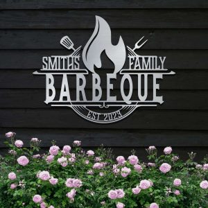 Customized Metal BBQ Sign for Home Decor Personalized Grilling Sign Perfect for Housewarming Gifts 2