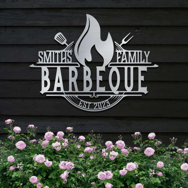 Customized Metal BBQ Sign for Home Decor – Personalized Grilling Sign Perfect for Housewarming Gifts