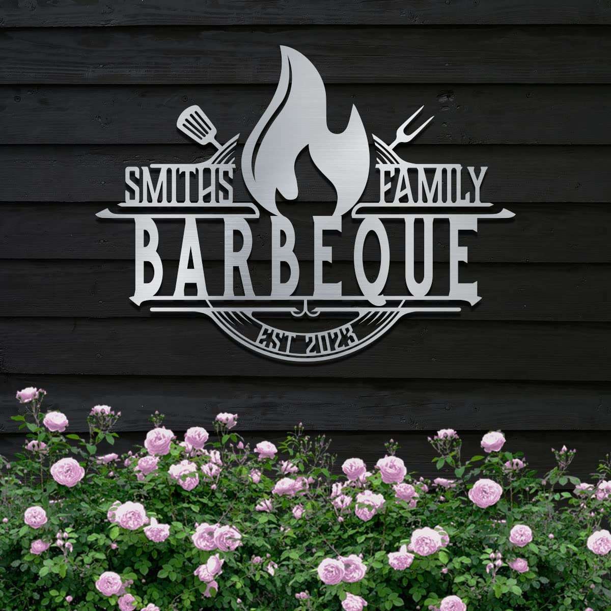 Personalized BBQ Sign  Custom Outdoor Metal BBQ Sign - Rusty