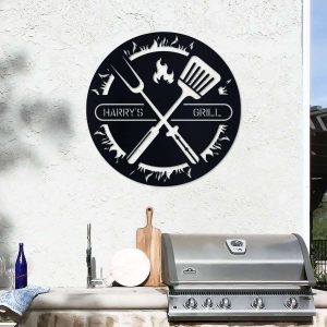 Customized Metal Grill Sign for Home Decor – Personalized Grilling Sign Perfect for Housewarming Gifts