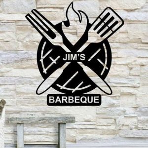 Customized Metal Sign for Backyard BBQ Perfect for Outdoor Wall Decor and Metal Wall Art Ideal for Personalized Home Decor and BBQ themed Decorations 1