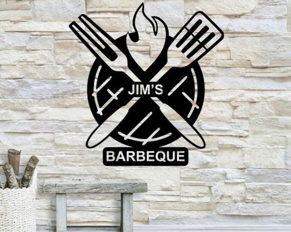 Customized Metal Sign for Backyard BBQ Perfect for Outdoor Wall Decor and Metal Wall Art Ideal for Personalized Home Decor and BBQ-themed Decorations