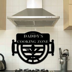 Customized Outdoor Kitchen Metal Sign for BBQ Cooking Zone Personalized Grilling Gift Sign and Grill Gifts for Dad