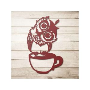 Cute Owl Coffee Bar Metal Sign Funny Gift for Coffee Lover Coffee Decoration for Kitchen Coffee Shop Wall Decor 5