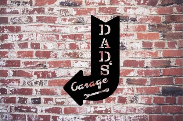 Dad’s Garage Metal Wall Art Personalized Metal Name Sign Man Cave Decor Fathers Day Gift