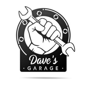 Dads Garage Metal Wall Art Personalized Metal Name Signs Man Cave Decor Gift for Dad Mechanic 1