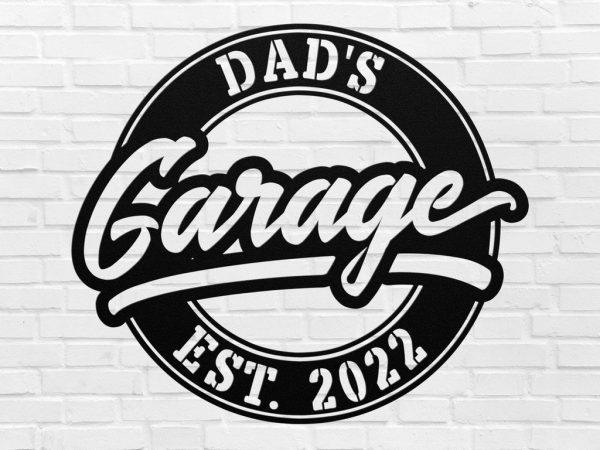 Dad’s Garage Sign Wall Decor Personalized Workshop Name Signs Man Cave Decor Fathers Day Gift