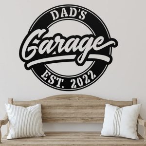 Dads Garage Sign Wall Decor Personalized Workshop Name Signs Man Cave Decor Fathers Day Gift 4