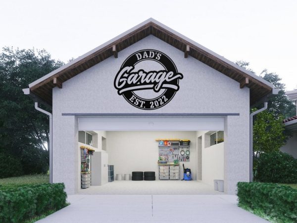 Dad’s Garage Sign Wall Decor Personalized Workshop Name Signs Man Cave Decor Fathers Day Gift