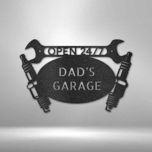 Dads Workshop Metal Sign Open 247 Personalized Metal Name Signs Man Cave Decor Gift for Dad 1