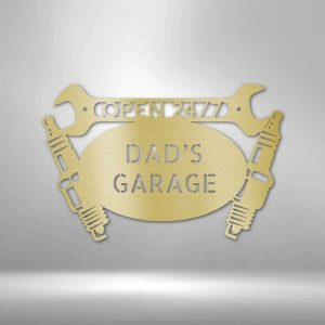 Dads Workshop Metal Sign Open 247 Personalized Metal Name Signs Man Cave Decor Gift for Dad 3