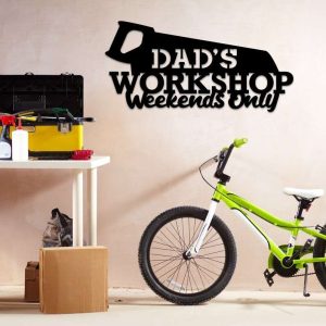 Dads Workshop Motorcycle Gifts Workshop Sign Metal Garage Sign Dad Gifts Fathers Day Gifts 1