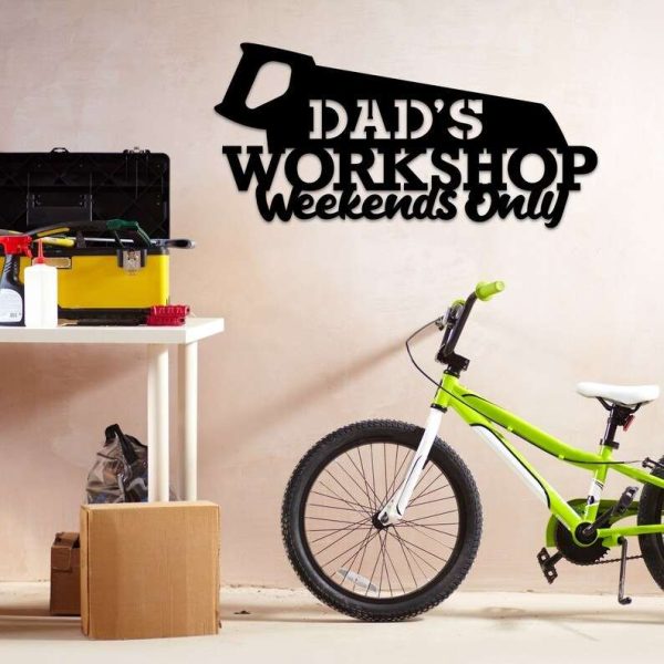 Dads Workshop Motorcycle Gifts Workshop Sign Metal Garage Sign Dad Gifts Fathers Day Gifts