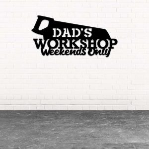 Dads Workshop Motorcycle Gifts Workshop Sign Metal Garage Sign Dad Gifts Fathers Day Gifts 2