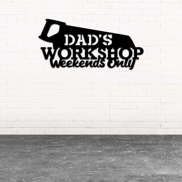 Dads Workshop Motorcycle Gifts Workshop Sign Metal Garage Sign Dad Gifts Fathers Day Gifts