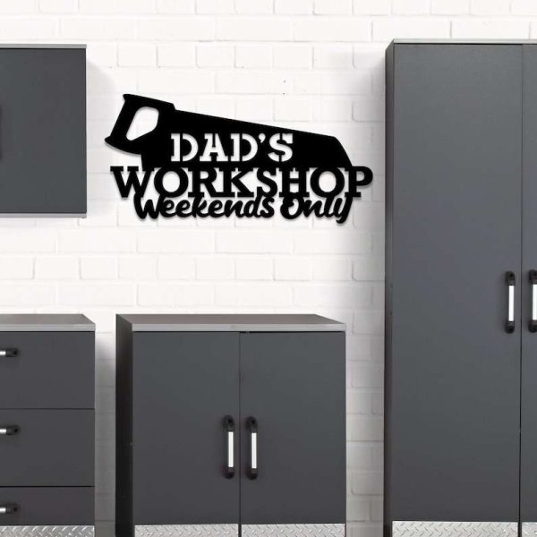 Dads Workshop Motorcycle Gifts Workshop Sign Metal Garage Sign Dad Gifts Fathers Day Gifts