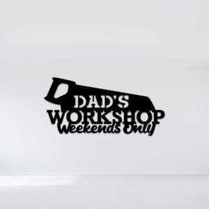 Dads Workshop Motorcycle Gifts Workshop Sign Metal Garage Sign Dad Gifts Fathers Day Gifts 4