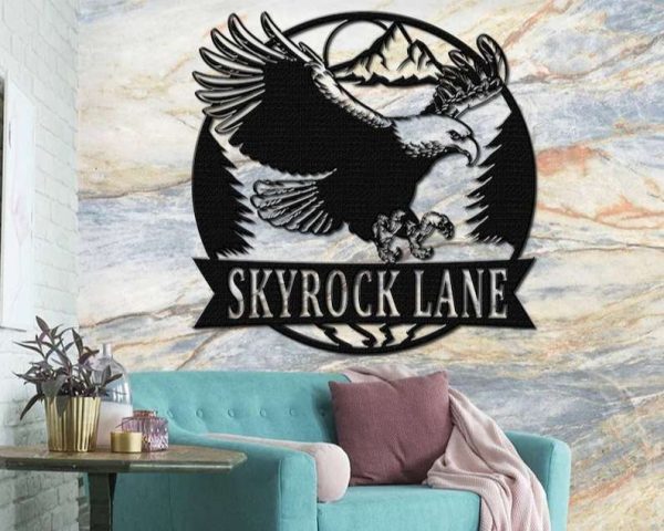 Eagle Sign Eagle Skyrock Lane Decor Eagle Lover Custom Metal Sign Interior Sculpture Eagle Sign