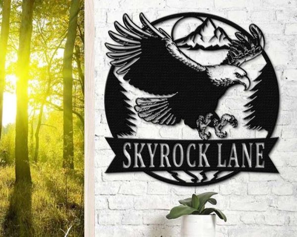 Eagle Sign Eagle Skyrock Lane Decor Eagle Lover Custom Metal Sign Interior Sculpture Eagle Sign