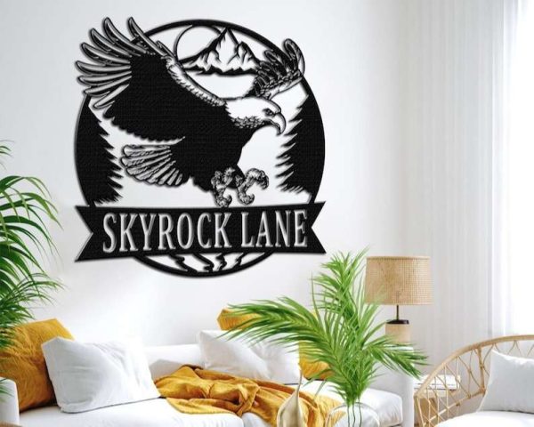 Eagle Sign Eagle Skyrock Lane Decor Eagle Lover Custom Metal Sign Interior Sculpture Eagle Sign