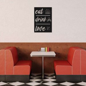 Eat Drink Love Kitchen Decor Funny Quote Custom Metal Sign 4