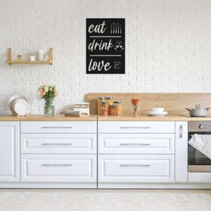 Eat Drink Love Kitchen Decor Funny Quote Custom Metal Sign 5