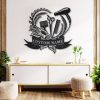 Floral Hair Stylist Name Sign Heart Shape Hair Salon Decor Custom Metal Sign 3
