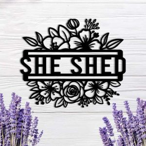 Floral She Shed Sign She Shed Wall Decor Mothers Day Gifts 1